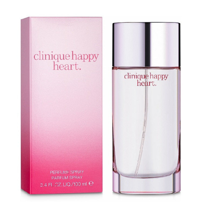 Clinique Happy Heart perfume bottle and packaging on a white background