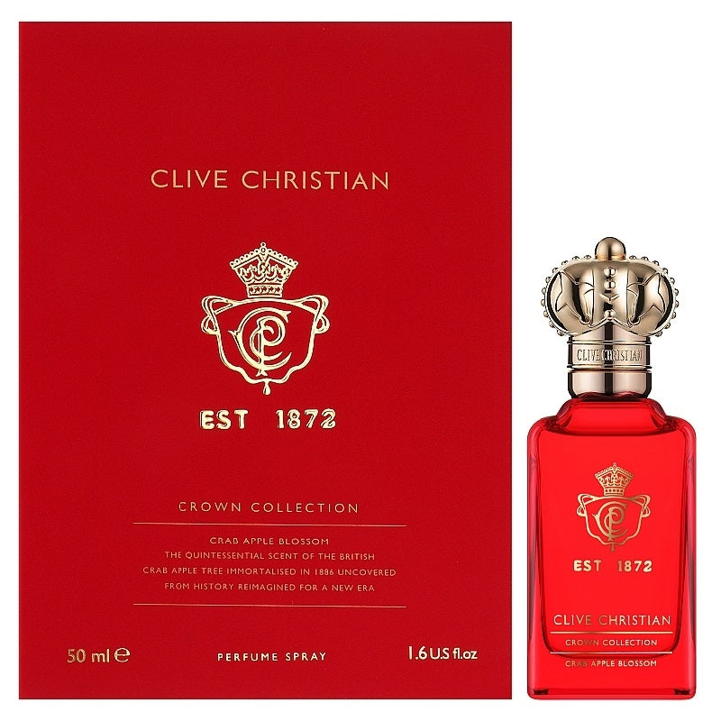 Clive Christian perfume bottle and packaging on a white background