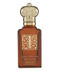 Clive Christian perfume bottle with gold cap on a white background