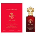 Clive Christian perfume bottle and packaging on a white background