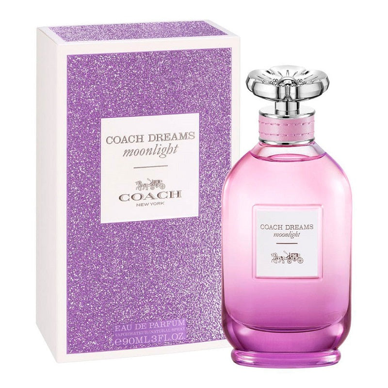 Coach Dreams Moonlight perfume bottle and packaging on a white background