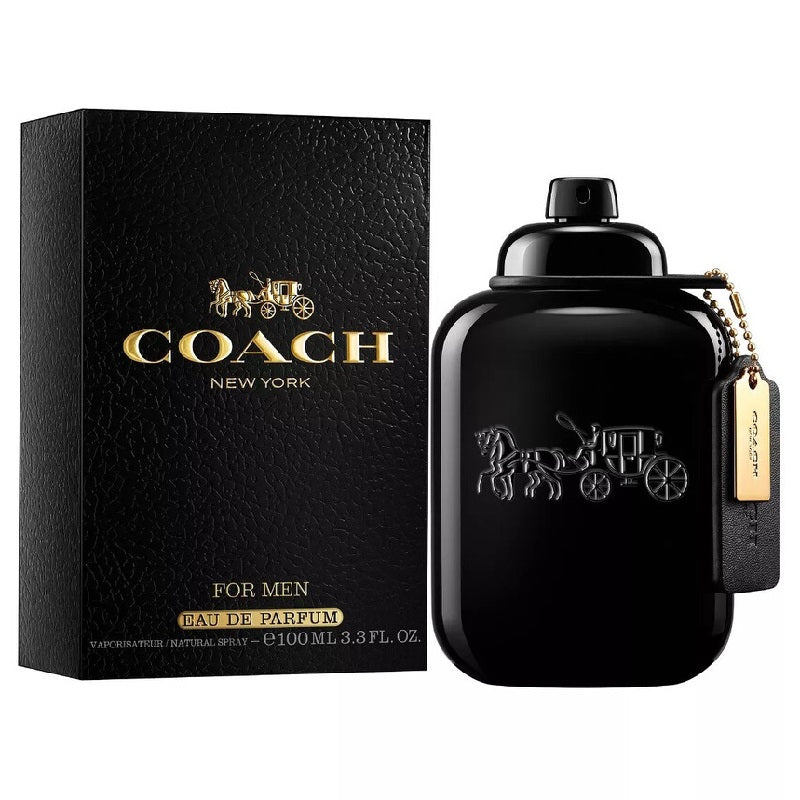 Coach New York men's perfume bottle and packaging on a white background