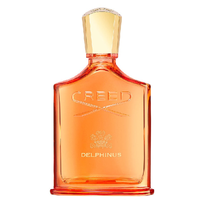Orange Creed Delphinus perfume bottle on a white background