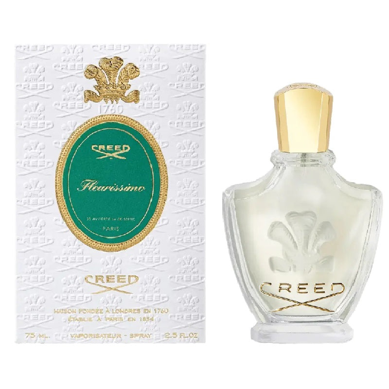 Creed perfume bottle and packaging on a white background