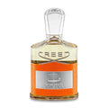 A bottle of Creed Viking Cologne with a clear cap and a label that includes the product name and the house of Creed's emblem.