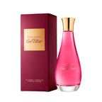 Davidoff Cool Elixir Floral Vanilla Eau de Parfum bottle in vibrant pink with a gold cap, shown next to its burgundy and gold packaging box on a white background.