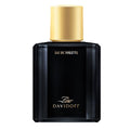 Black Davidoff perfume bottle with gold cap on a white background