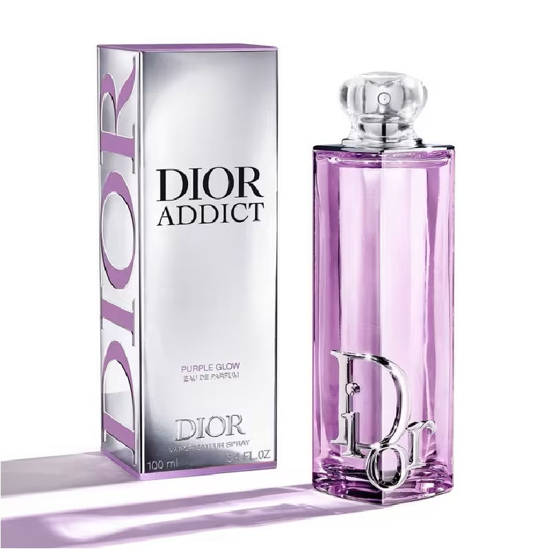 Dior Addict perfume bottle and packaging on a white background