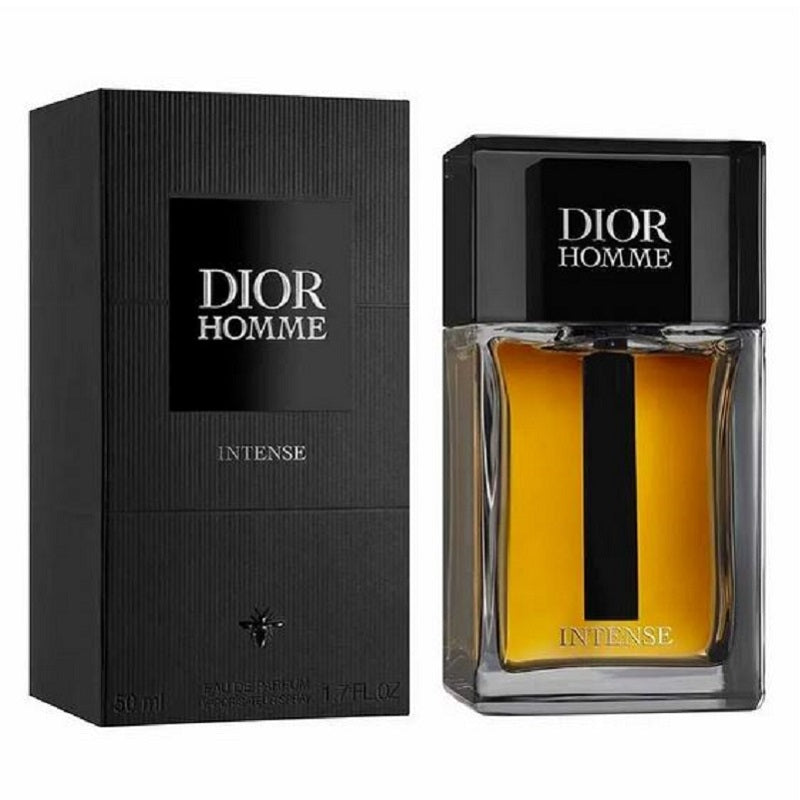 Dior Homme Intense perfume bottle and packaging on a white background