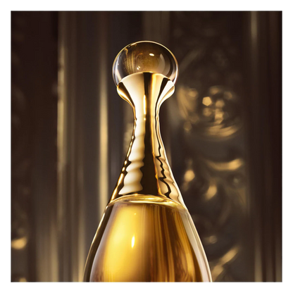 Gold bottle with a blurred background