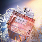 Miss Dior Eau de Parfum bottle on an ornate background