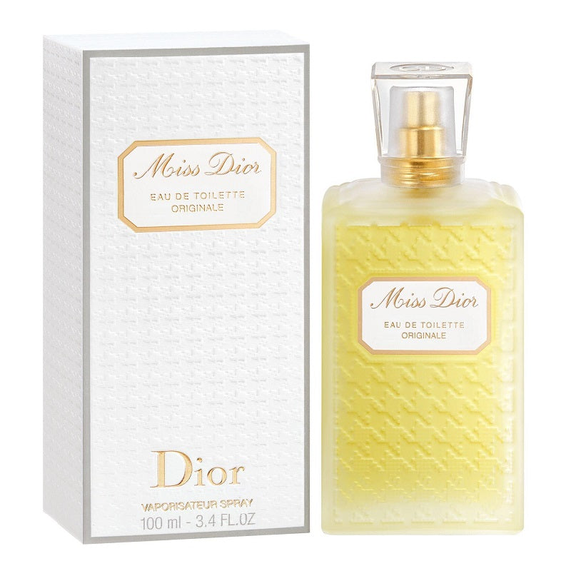 Miss Dior Eau de Toilette bottle and packaging on a white background