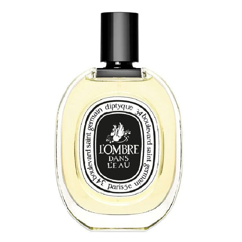 Diptyque perfume bottle labeled 'L'Ombre Dans L'Eau' on a white background