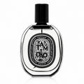 Diptyque Tam Dao Eau de Toilette bottle, featuring a clear glass body with a black cap and a detailed black and white label, set against a plain white background.