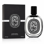 Diptyque Tam Dao Eau de Parfum bottle and its black packaging box, featuring the brand's signature oval Diptyque label.