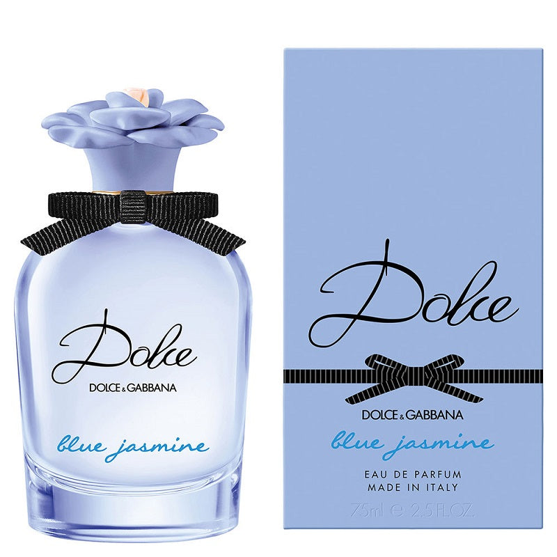 Dolce & Gabbana Blue Jasmine perfume bottle and packaging on a white background