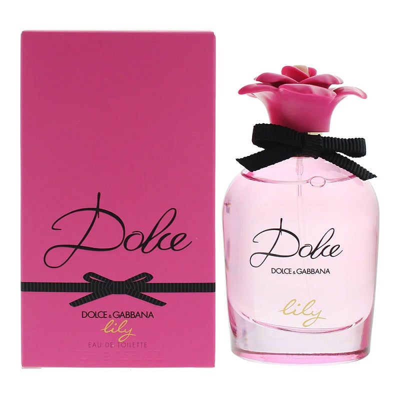 Dolce & Gabbana Lily perfume bottle and packaging on a white background