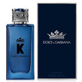 Dolce & Gabbana K perfume bottle and packaging on a white background