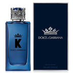 Dolce & Gabbana K perfume bottle and packaging on a white background