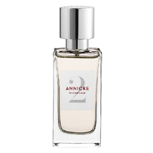 Perfume bottle labeled '2 Annicke' by Aigner on a white background