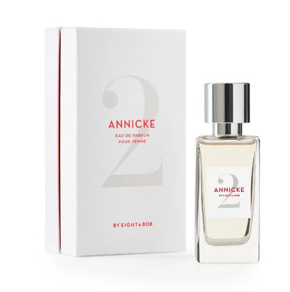 Perfume bottle and packaging of ANNICKE by Eight & Bob on a white background