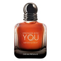 Perfume bottle with 'Stronger with You Absolutely' text and Emporio Armani logo on a white background