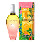 Escada Brisa Cubana perfume bottle and packaging on a white background