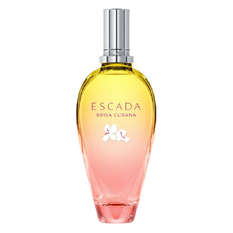 Escada Brisa Cubana perfume bottle with gradient design on a white background