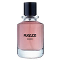Fugazzi Goudh 100ml Extrait de Parfum smoky-brown-pink glass bottle with black cap, clear glass base and black lettering on white.