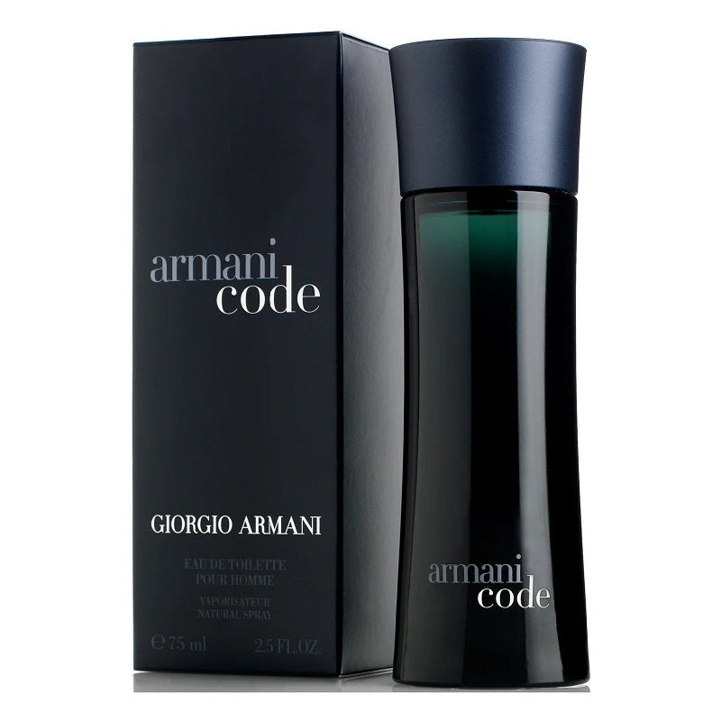 Giorgio Armani Armani Code perfume bottle and packaging on a white background