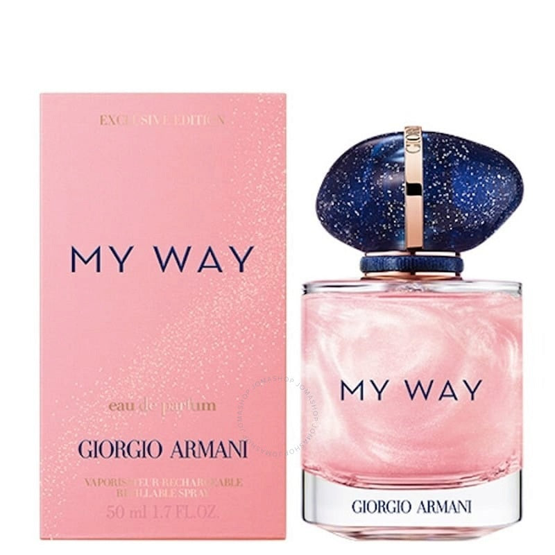 Giorgio Armani 'My Way' perfume bottle and packaging on a white background