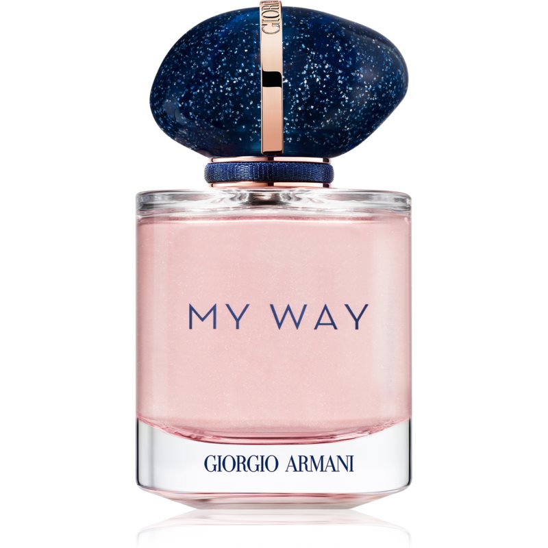 Perfume bottle labeled 'My Way' by Giorgio Armani on a white background