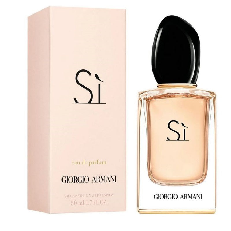Giorgio Armani Si perfume bottle and packaging on a white background