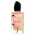 Giorgio Armani perfume bottle with black cap on a white background