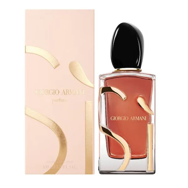 Giorgio Armani perfume bottle and packaging on a white background