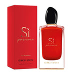 Red Giorgio Armani Si Passione perfume bottle and packaging on a white background