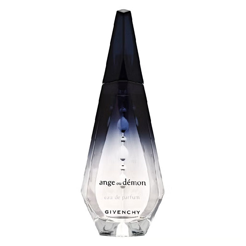 Givenchy perfume bottle with black and clear design on a white background