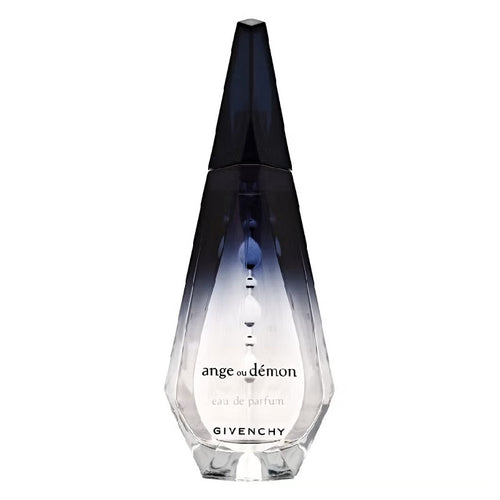 Givenchy perfume bottle with black and clear design on a white background