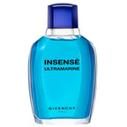 Blue Givenchy Insense Ultramarine perfume bottle on a white background