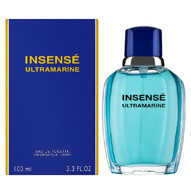 Insense Ultramarine perfume bottle and packaging on a white background