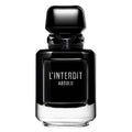 Black perfume bottle labeled 'L'Interdit Absolu' on a white background