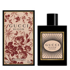 Gucci Bloom Intense 100ml Eau de Parfum bottle and presentation box by Gucci displayed on a clean white background