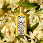 Gucci Flora Gorgeous Orchid Eau de Parfum by Gucci styled within a bright floral setting reflecting confidence, individuality and modern femininity.