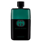 Gucci Guilty Essence perfume bottle on a white background