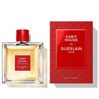 Guerlain Habit Rouge perfume bottle and packaging on a white background