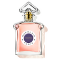 A glass bottle of Insolence Eau de Toilette by Guerlain with a pink liquid visible, labeled with the brand and product name.