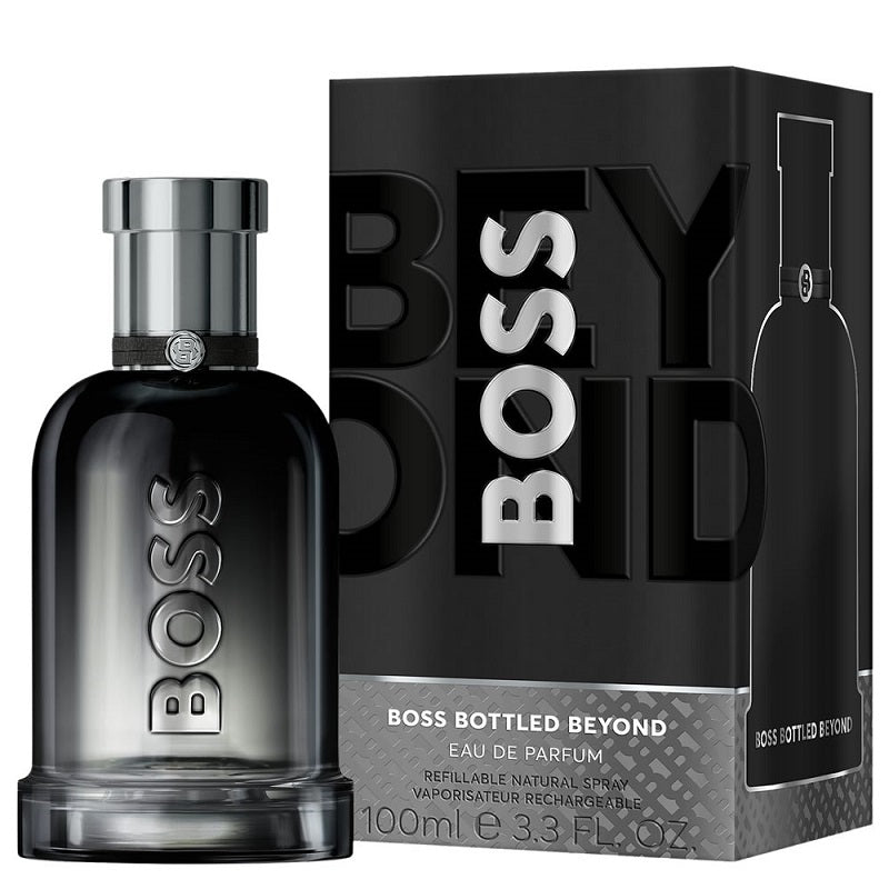 BOSS Bottled Beyond Eau de Parfum bottle and packaging on a white background