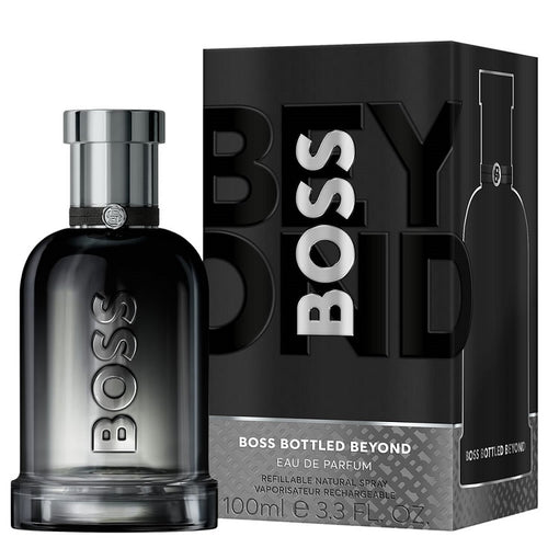 BOSS Bottled Beyond Eau de Parfum bottle and packaging on a white background