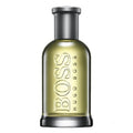 Hugo Boss perfume bottle on a white background