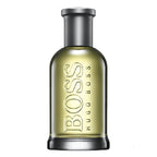 Hugo Boss perfume bottle on a white background